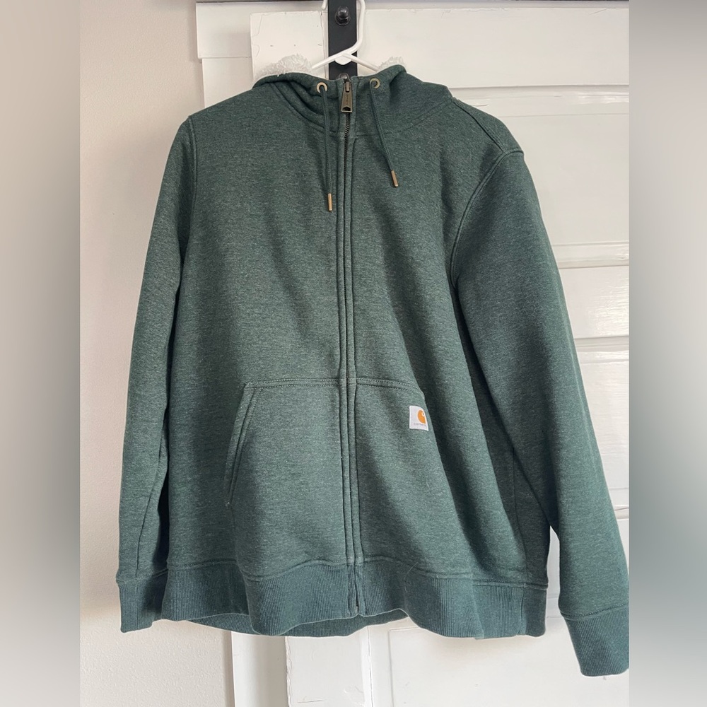 Carhartt Green Zip Hoodie Sweatshirt